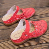 ;/ Ljetne ženske cipele s debelim potpeticama, sandale za plažu, Ležerne papuče u rimskom stilu, crveni popust