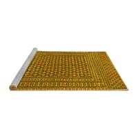 Tvrtka Aludes strojno pere kvadratne tradicionalne perzijske prostirke žute boje za unutarnje prostore, površine 8 četvornih metara