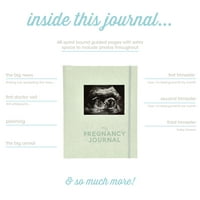Časopis za trudnoću, spomen knjiga o trudnoći s fotografijom sonograma, zeleni list kadulje