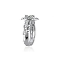 Dijamant 0. Prsten od bijelog kubičnog cirkonija od srebra od 2 karata za žene