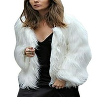 Ženska ležerna jednobojna jakna dugih rukava jednobojna gornja odjeća ženski ošišani vanjski kaput u bijeloj boji