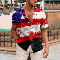Ljetne modne muške košulje na rasprodaji, nova majica kratkih rukava za Dan neovisnosti SAD-a, muški casual Print Top Za plažu, ljetna