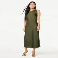 Scoop Women's Glevels bez satenskog midi-haljina, veličine xs-xxl
