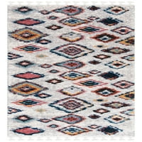 Sažetak geometrijski Poliester tepih s marokanskom kožom, krema Multi, 2 '2 8'