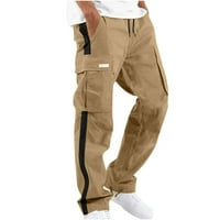 Muške teretne hlače s Više džepova, široke Ležerne Kaki hlače za svakodnevno nošenje