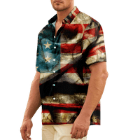 Majice Četvrtog srpnja za muškarce, havajski top s printom za Dan neovisnosti, ljetne Ležerne havajske košulje na kopčanje