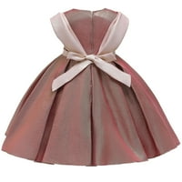 Ljetna haljina za malu djecu, jesenska Haljina Bez rukava s okruglim vratom i mašnom, napravljena za rođendan, ružičasta za 8 godina