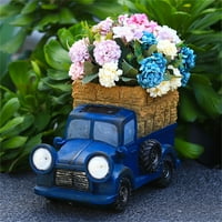 Sadilica za cvijeće za kamionet s osvjetljenjem automobila, Vintage Retro metalni kamion za sadnju, posude za biljke, slatke sočne