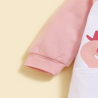 Odjeća za djevojčice, kombinezon za djevojčice, kombinezon s dugim rukavima s okruglim vratom, ružičasta, 12 mjeseci