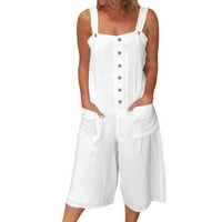Ženske kratke hlače modni ženski prsluk bez rukava s printom bez ramena casual kombinezon sa šljokicama posebna ponuda Bijela 8
