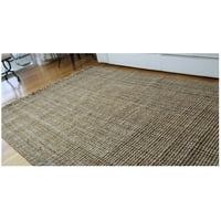 Ručno rađeni prirodni tepih od jute Boucle od 91 inča s resama od 5 inča 8 inča