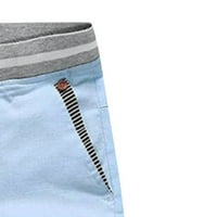 Muške kratke hlače ljetne jednobojne široke sportske kratke hlače s vezenim vezicama, ravne kratke hlače za trčanje, traperice za