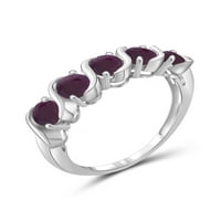 Carat T.G.W. Ruby Sterling Silver Band