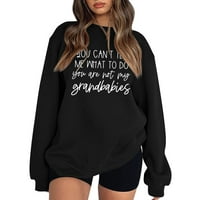 Ženska prevelika majica sa smiješnim tekstom, pulover s okruglim vratom za tinejdžerice, ležerni vrhovi dugih rukava, pokloni za