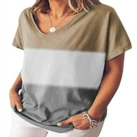 Ženska majica u obliku slova M. A. S izrezom u obliku slova M. A. gradijentne kontrastne boje i kratkim rukavima