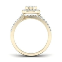 Zaručnički prsten od 10 karata od žutog zlata s dijamantom od 34 karata