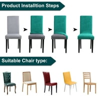 Jedinstvene ponude Jacquard Stretch Stretch uklonjivi stolica za blagovaonicu Teal 4