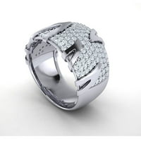 Pravi 2-karatni okrugli dijamant s mladencima zaručnički prsten za godišnjicu od 10-karatnog punog zlata 91