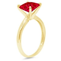 Zaručnički prsten s imitacijom turmalina princeza 0,5 karata u žutom zlatu od 14 karata, veličine 7,75