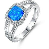 Plavi Opal 18kt bijeli zlatni prsten