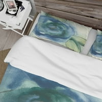 DesignArt 'Plavi cvjetni makovi i' Cottage Duvet Cover Set