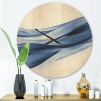 DesignArt 'blistavo fraktalno svijetloplavo' moderni drveni zidni sat