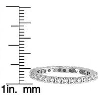 14k set bijelog zlata dijamantskog rubin safira vječni pojas prstena