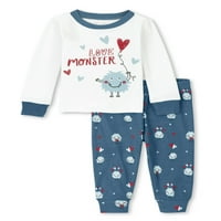 Dječje mjesto Unise Baby and Toddler grafički gornji dio dugih rukava i duge hlače Snug Fit Cotton Pidžama, novorođenče - 6T