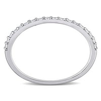 Miabella Ženska karat T.G.W. Stvoren bijeli safir 10K White Gold Wedding Band