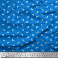 Pamučna tkanina od batista s umjetničkim printom u točkicama i lišćem širine dvorišta