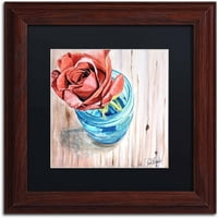 Zaštitni znak likovna umjetnost Rose in Jar platno umjetnost Jennifer Redstreake Black Matte, drveni okvir