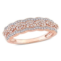 Carat T.W. Dijamantni 10KT ružičasti zlato Milgrain Scalloped Ring