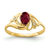 6-karatni prsten od rubina i dijamanta u obliku ovalnog žutog zlata izrađen od netaknutog zlata