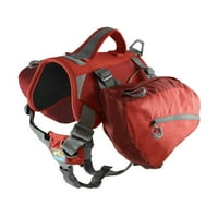 Kurgo Baxter Dog Backpack, pseća sedla, paket za pse, podesiva sedla za planinarenje, hodanje, trčanje, kampiranje, čili crvena staja