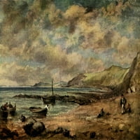Britansko pomorsko slikarstvo, plakat plaže Chesil, otisak Johna Constablea
