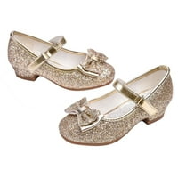 Svjetlucave cipele, cipele s princezom s niskom potpeticom, za djevojčice s mašnom i cvjetnim uzorkom, pumpe za mladenke, zlatne