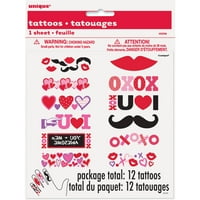 Tetovaže za Valentinovo s ljubavlju i srcima, 12 komada
