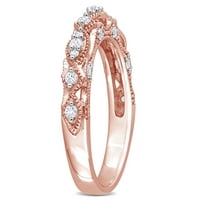 Miabella ženska karat stvorila je bijeli safirski dijamantni naglasak 10kt ružičastog vintage prstena