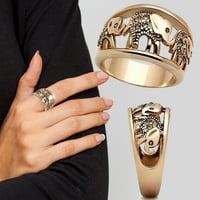 Teen prstenje za žene djevojke Zlatni slon Teen poklon prsten klasični šarm prst šuplje Teen veličina