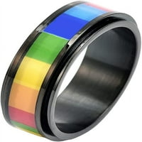 Dugin prsten za lezbijke i homoseksualce, prstenovi ponosa od nehrđajućeg čelika za muškarce, LGBT zaručnički prstenovi, dugini fidget