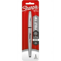 Olovka za višekratnu upotrebu od nehrđajućeg čelika, tanka točka, kućište od nehrđajućeg čelika, crna tinta