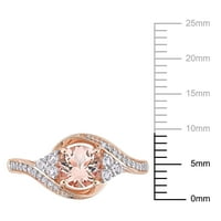 Donje prsten Miabella s морганитом T. G. W., bijelim topaz i dijamant T. W. u 1 karat od ružičastog zlata 10 karat s cross-over halo