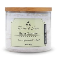 Carolina Candle Herb Garden 14,5oz, Wick svijeća, bijela
