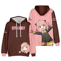 Špijunska obitelj Anja s 3-inčnim ispisom Anime modna majica s kapuljačom, majica za igranje za žene i djecu