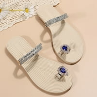 Ženske japanke; ženske ljetne Ležerne sandale na klin s otvorenim prstima; prozračne sandale s križnim remenom; Plava 6,5