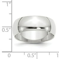 Polukružni prsten od bijelog zlata, veličine 4,5