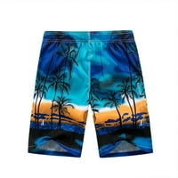 Muške kupaće gaće s ljetnim printom od drveta, brzo sušeće kratke hlače za surfanje, kratke havajske kratke hlače za plažu s elastičnom