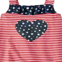 Način da proslavite srce djevojčice domoljubni kombinezon s američkom zastavom za novorođenčad, odjeća za 4. srpnja