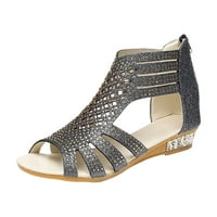 B91xZ/ ženske sandale-coaster; ženske cipele; berba sandale na munje; trendy ženske otvorene sandale; boja crna, veličina 36