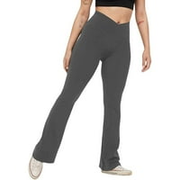 Ženske joga hlače visokog struka odjeća za vježbanje za fitness za žene šuplje široke noge za kontrolu trbuha sportska odjeća za